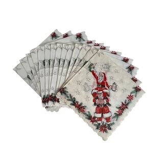 Vintage Christmas Santa Paper Cocktail Napkins Craft Junk Journal Lot 14